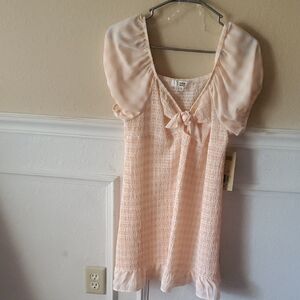 Elegant Peach Mini Dress